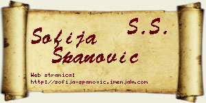 Sofija Španović vizit kartica